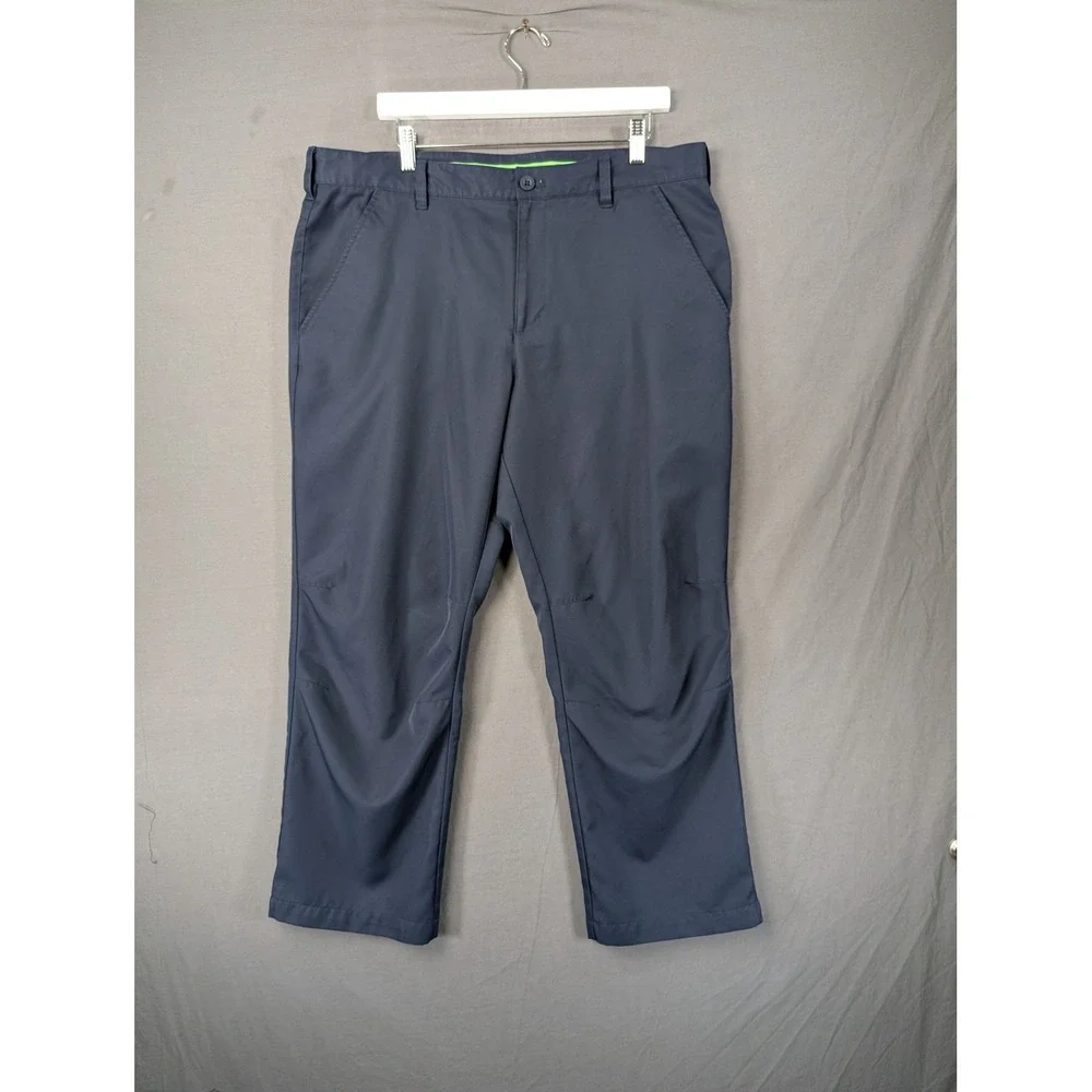 IZOD Golf Mens 38x29 Blue Performance‎ Flat Front Chino Pants